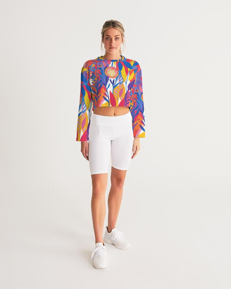 Tasia 3 Women's All-Over Print Cropped Sweatshirt