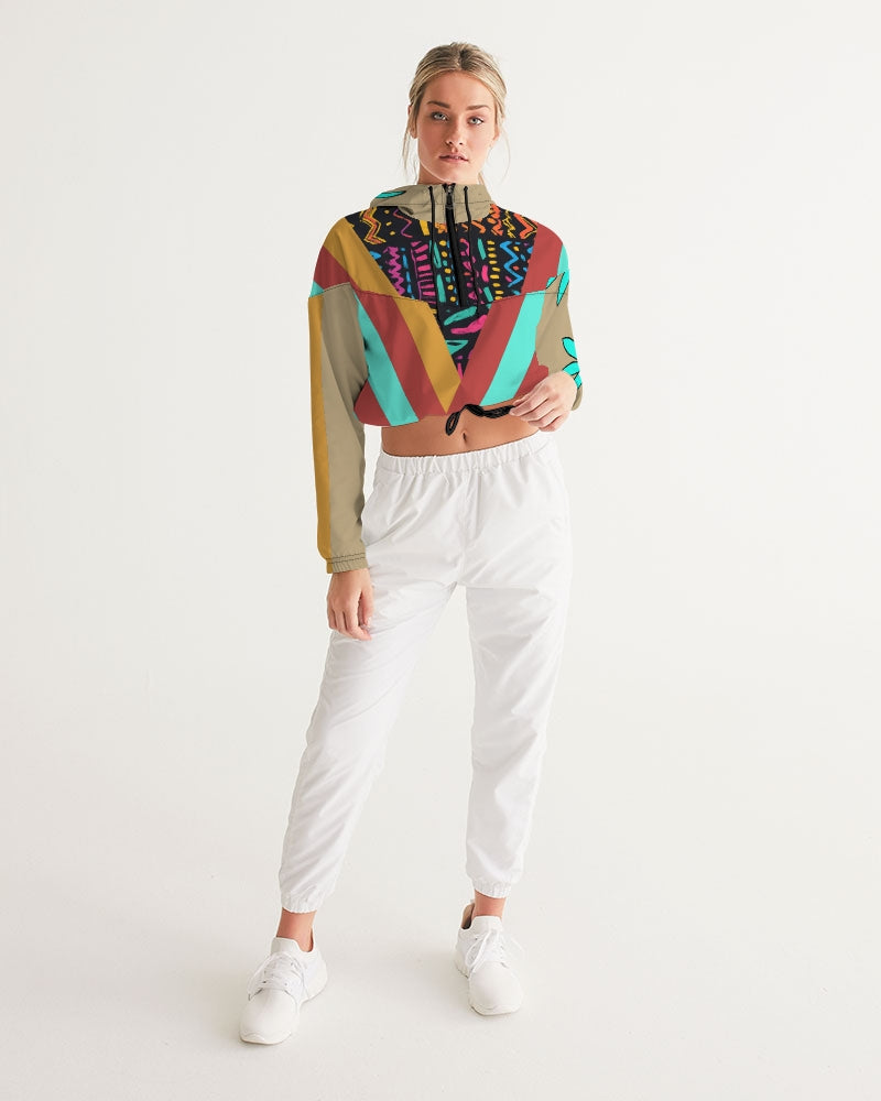 Tasia Women's All-Over Print Cropped Windbreaker