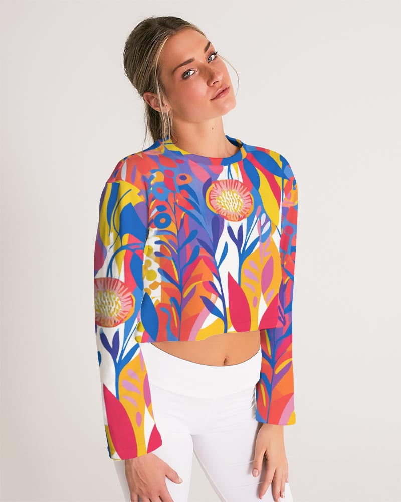 Tasia 3 Women's All-Over Print Cropped Sweatshirt