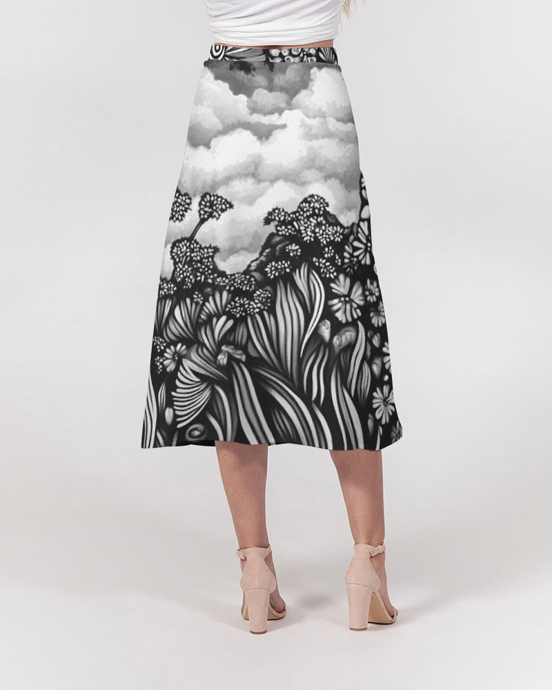Tasia B&W Women's A-Line Midi Skirt