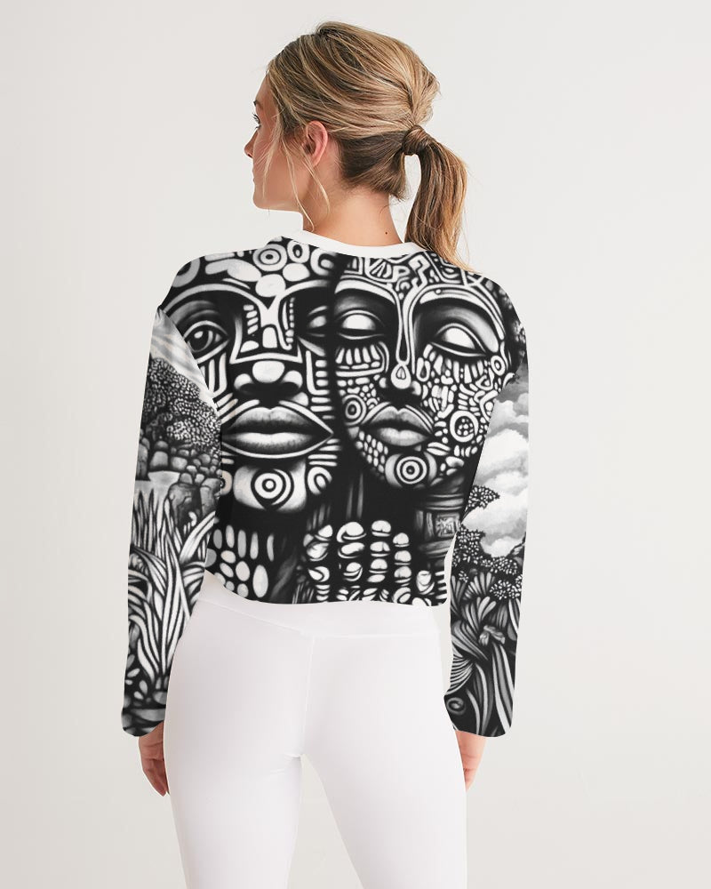 Tasia B&W Cropped Sweatshirt