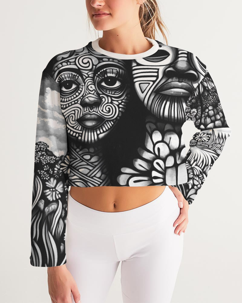 Tasia B&W Cropped Sweatshirt
