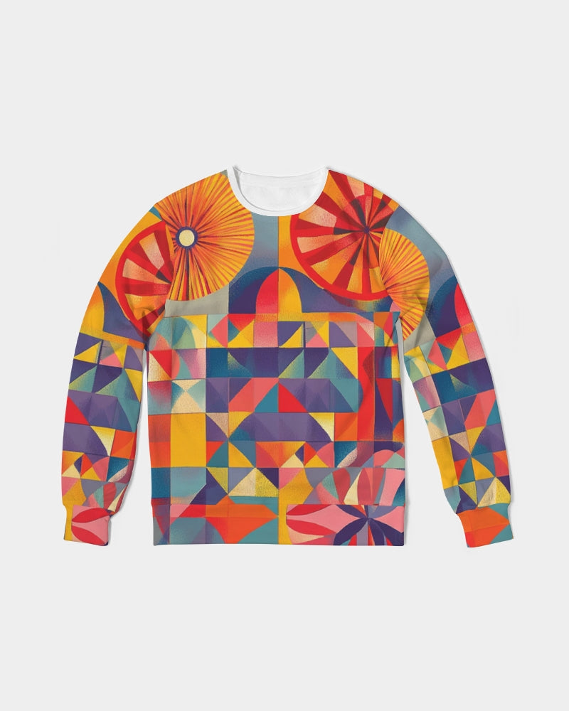 Tasia Men's All-Over Print Classic French Terry Crewneck Pullover