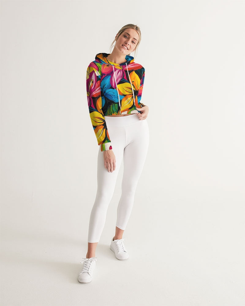 Tasia 2 Women's All-Over Print Cropped Hoodie