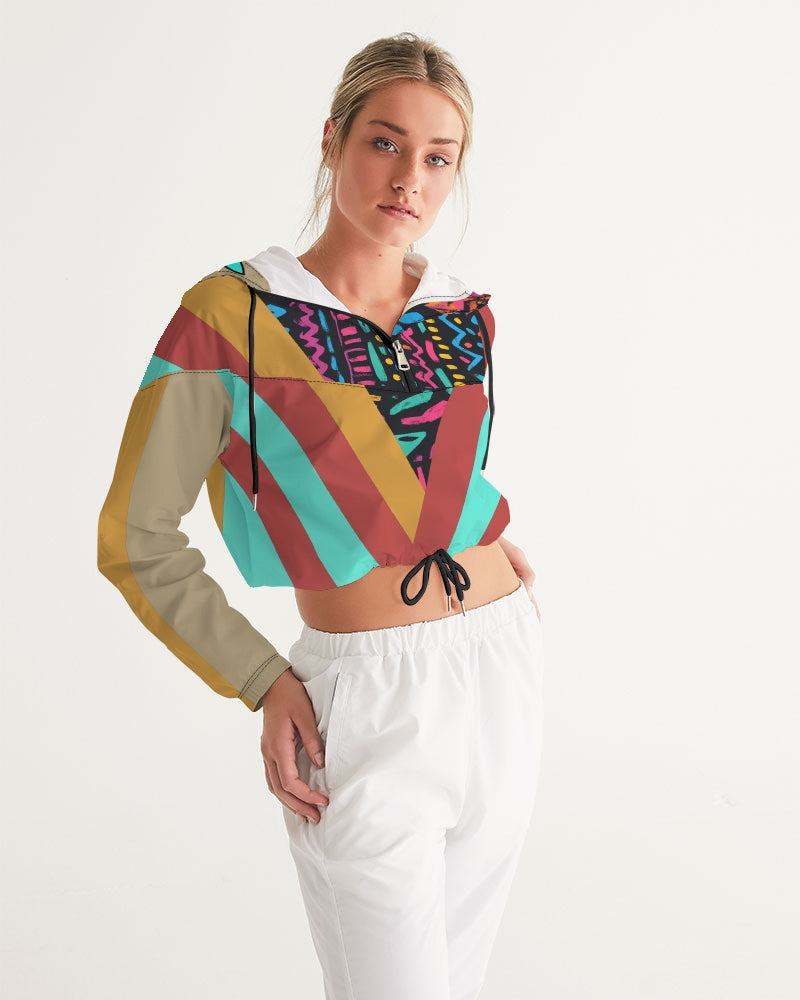 Tasia Women's All-Over Print Cropped Windbreaker