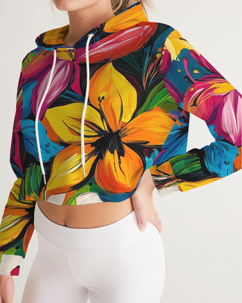 Tasia 2 Women's All-Over Print Cropped Hoodie