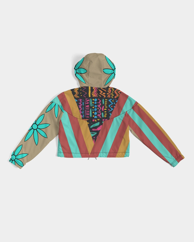 Tasia Women's All-Over Print Cropped Windbreaker