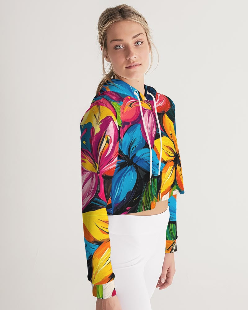 Tasia 2 Women's All-Over Print Cropped Hoodie