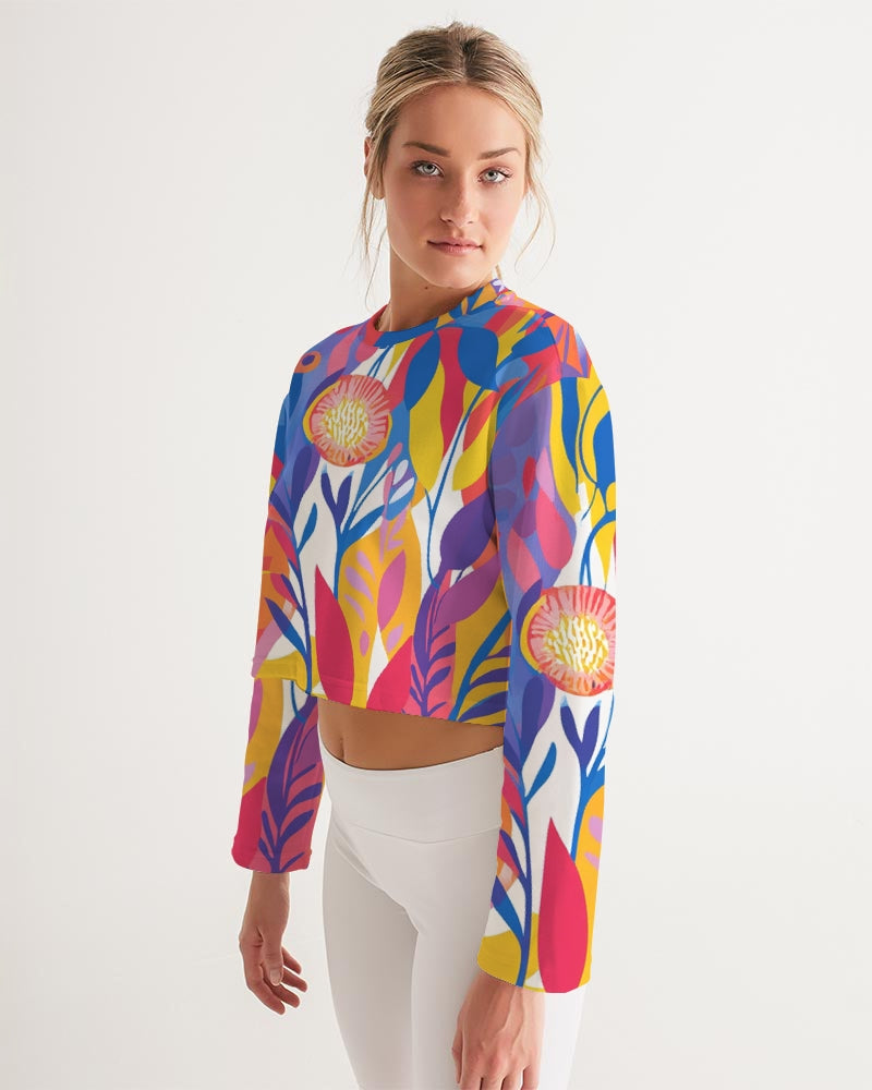 Tasia 3 Women's All-Over Print Cropped Sweatshirt