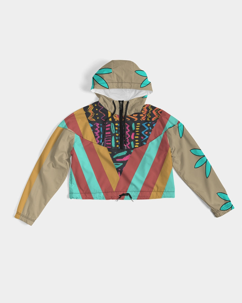 Tasia Women's All-Over Print Cropped Windbreaker