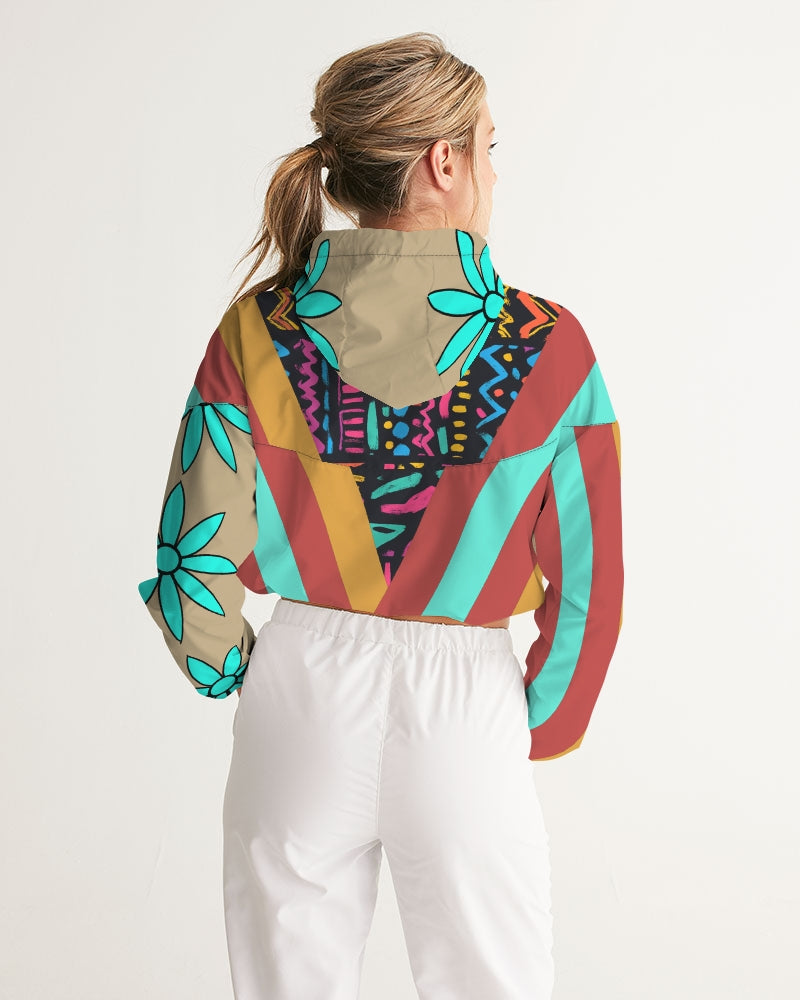 Tasia Women's All-Over Print Cropped Windbreaker