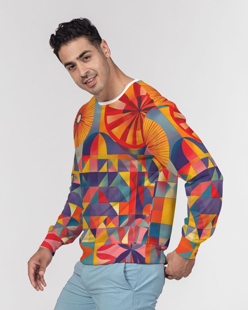 Tasia Men's All-Over Print Classic French Terry Crewneck Pullover