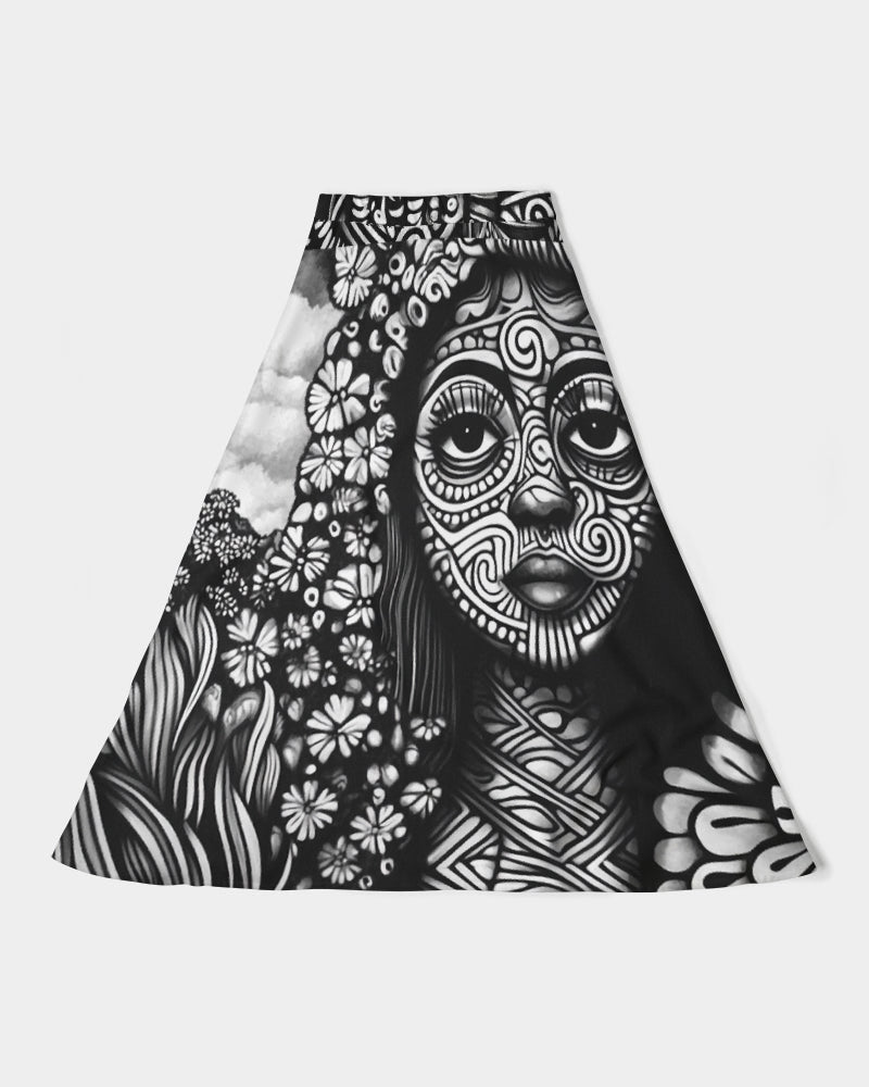 Tasia B&W Women's A-Line Midi Skirt