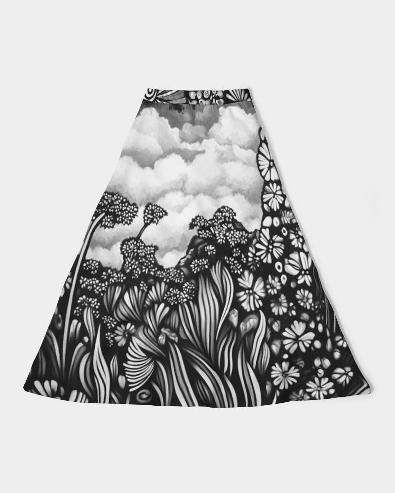 Tasia B&W Women's A-Line Midi Skirt