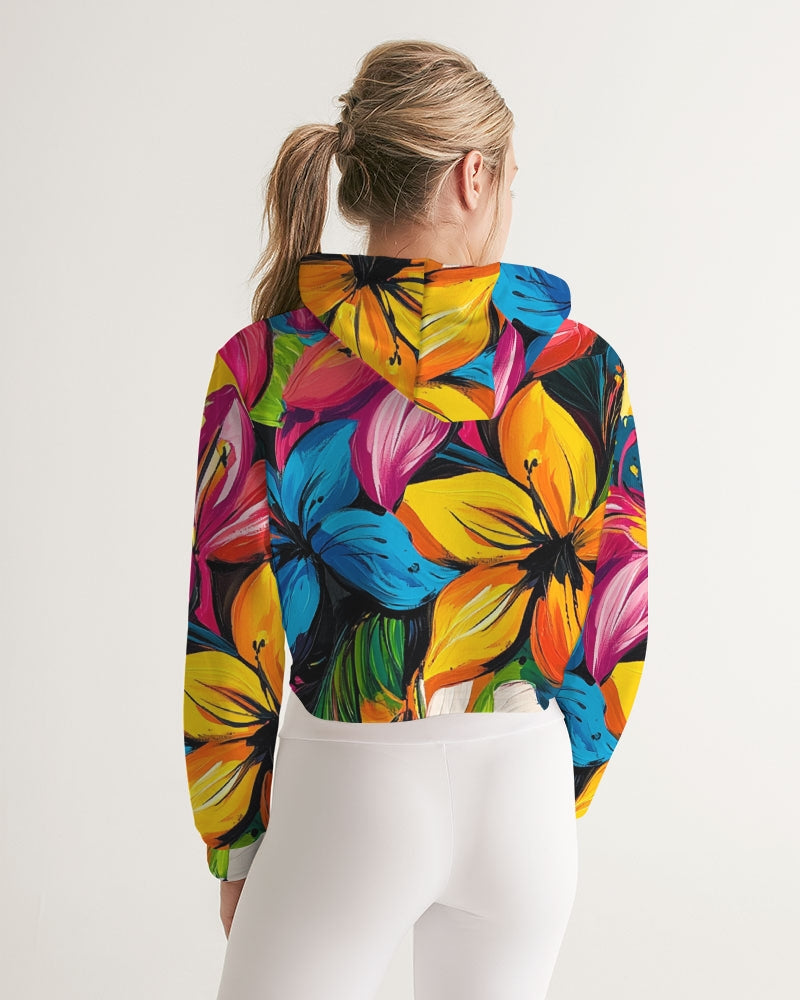 Tasia 2 Women's All-Over Print Cropped Hoodie
