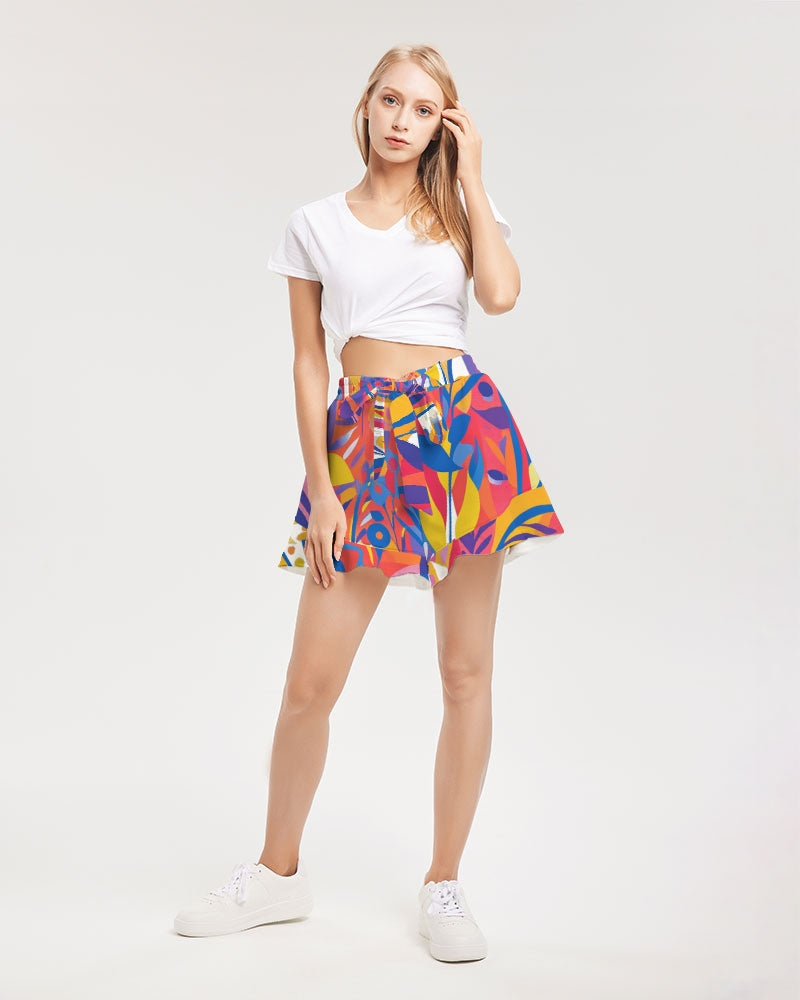 Tasia 3 Women's All-Over Print Ruffle Shorts