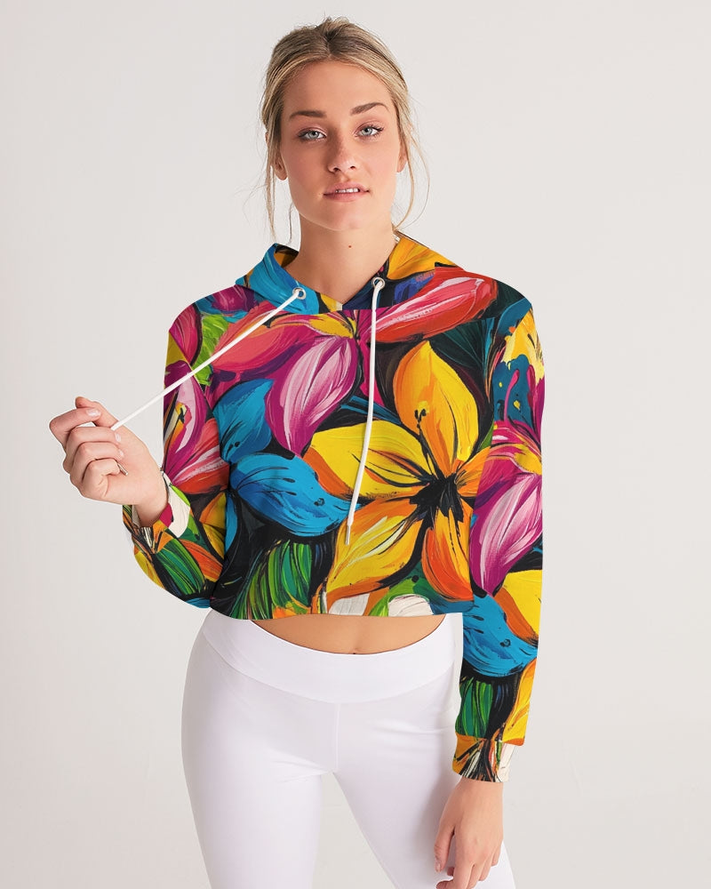 Tasia 2 Women's All-Over Print Cropped Hoodie