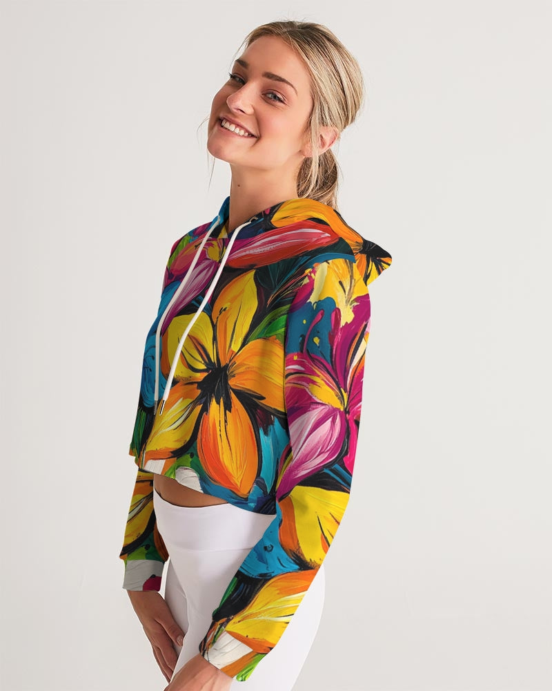 Tasia 2 Women's All-Over Print Cropped Hoodie