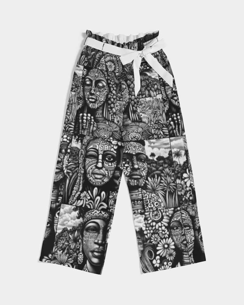 Tasia B&W Women's  High-Rise Wide Leg Pants
