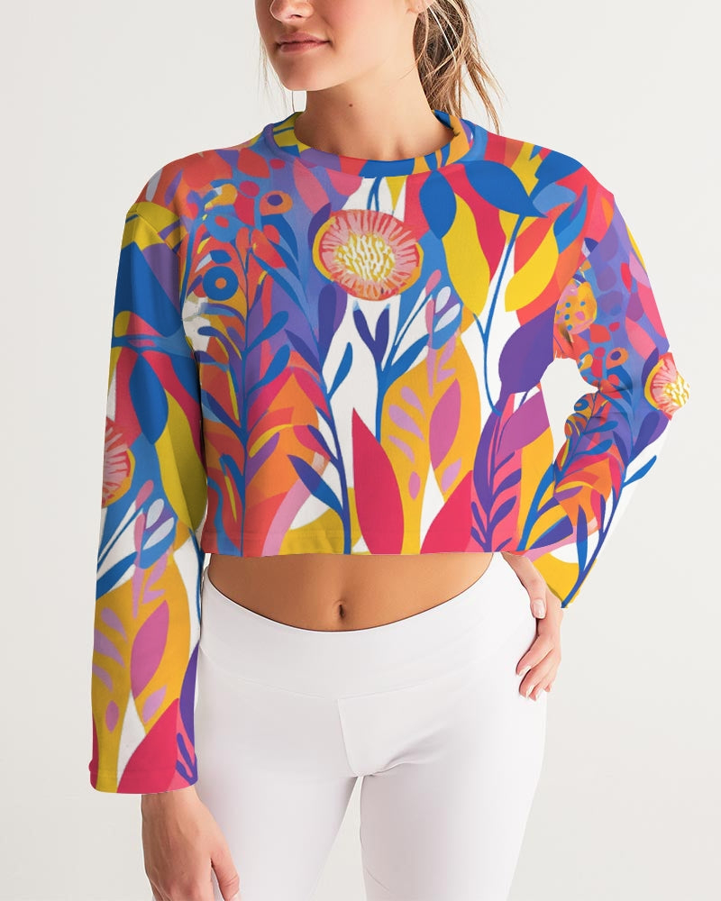Tasia 3 Women's All-Over Print Cropped Sweatshirt
